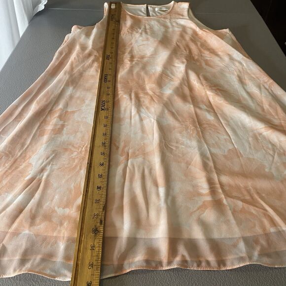 CALVIN KLEIN Dress Floral A-Line Sleeveless Sheer Overlay Womens 12 Pink White - Picture 6 of 8